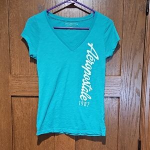 Aeropostale Turquoise V-Neck Tee